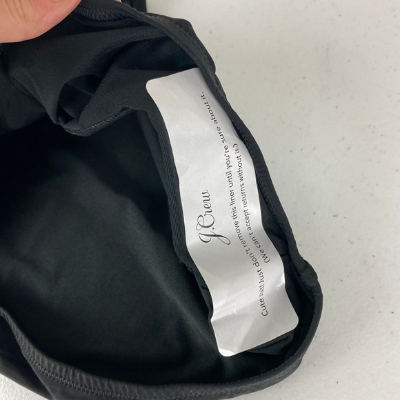 J. Crew Matte Ruffle One Shoulder One Piece Swimsuit Black Womens Size 6 NWT - Picture 6 of 7